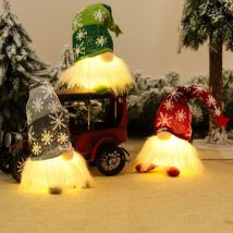 Choyclit - 3pcs Gnome De Noel Lumineux, Decoration Noel Lumineuse, Lutin Farceur De Noel De Peluch, Deco Noel Lumineuse, SuéDois Faits à La Main De