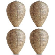 CHOYCLIT 4 pièces leurre de nid de guêpe suspendu faux piège leurre en papier non toxique dissuasion efficace frelons d'abeilles faux nid pour la