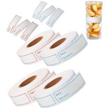 4 Rouleaux 500 pièces etiquette confiture, Etiquettes congelation, etiquette bocaux, etiquettes autocollantes, pour bouteille, pot Mason, pot de