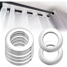 Choyclit - 50 Pieces Oeillets Rideaux à Clipser Plastique Détachable Anneaux à Œillets de Rideau Intérieur 33mm pour Rideau de Fenêtre Douche