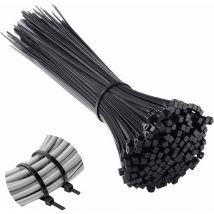500 pièces Collier de Serrage 200 mm x 2,5 mm, Professionnelles Attache Câble, Serre Câbles Nylon, Colliers Serre Cable 200mm, Noir - Choyclit