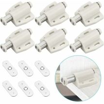 6 pcs Loqueteau Magnétique à Pression Loquet Aimanté en Plastique Loquet Magnétique à Fermeture Douce pour Porte Cabinet Tiroir Placard Coulissante