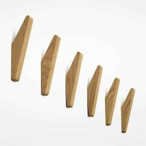 Choyclit 6er Set Vintage Holzgarderobenhaken, Holzgarderobenhaken, Tragkraft 5kg, Wandhaken, Bademantelhaken, Huthaken, Kleiderhaken, Mehrzweckhaken, 