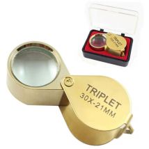 Choyclit - Bijoutier Eye Loupe Verre loupe 30x Loupe avec Boîtier 30x Loupe de Poche Pliable en Verre Loupe Botaniste Loupe Bijoutier 30X Loupe de