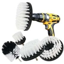 Brosse Nettoyage Perceuse 5 pièces, Brosse pour Perceuse Voiture Carrelage Tapis Baignoire Cuisine Toilettes Blanc - Choyclit