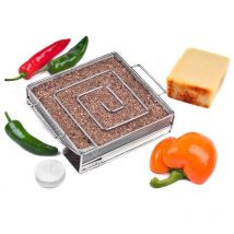 Carré, fumé en acier inoxydable Box barbecue copeaux de bois Backer, outils Camping extérieur - Choyclit