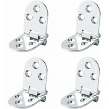 Charnières de Table Pliantes Connecteur Rabattable Montage de Meubles en Inox Pliant de 180 Degrés, 2.5 mm d'épaisseur, Finition de Chrome en Acier
