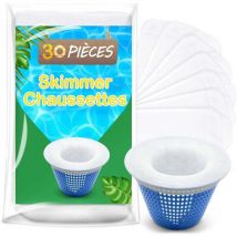 Chaussette Skimmer Piscine 30 Pièce, chaussette piscine, Prefiltre Skimmer Nylon Élastique avec Maillage Ultra-Fin - Choyclit