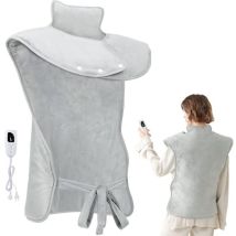 Choyclit - Coussin Chauffant Cervicales Dos Nuque Couverture Chauffante Electrique avec 6 Température Réglable / 4 Réglages de Minuterie / Chauffage