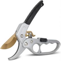 Cpsarkv Sécateur Jardin Titane à Crémaillère - Poignée Ergonomique Antidérapant et Sécurisé - 20 cm - Gris - Choyclit