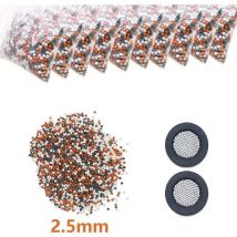 Choyclit - Filtre à sable,Filtre à sable Perle de filtre de douche, 2,5 mm 500 grammes de boule de couleur mélangée + 2 filtre,