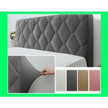 CHOYCLIT Gris,200cm Housse de Tête de Lit, Couverture de Tête de Lit Protecteur Housse Décorative Chambre à Coucher épaissi Pack Souple