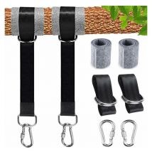 Choyclit - Hamac sangles, 2 Set Sangle Balancoire Suspendu 2x150CM Ultra Résistant avec d Ring et Coussin Plus épais, Deux Crochets Mousquetons