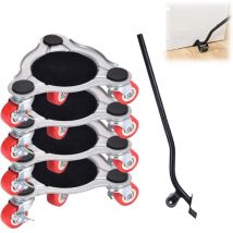 Kit de roulettes pour Meubles Charge Lourde, Charge de 400 kg, Kit Demenagement, Souleve Meuble, roulettes Pivotantes avec Frein, Planche Roulette