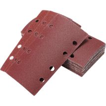 Lot 40 Feuilles abrasives pour ponceuse orbitale 95x185mm Papier abrasif rectangulaire 8 trous Grain 60/80/120/240 en oxyde d'aluminium Idéal pour le