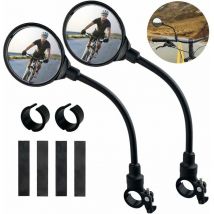Lot de 2 Rétroviseurs Vélo pour Guidon, Rétro Velo Guidon Retroviseur Réglables à 360 °, Rétroviseur Trotinette électrique, Lunette Retroviseur pour