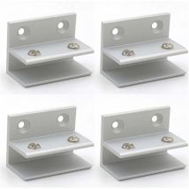 Choyclit - Lot De 4 Pinces à Verre En Forme De f, Support Mural, Pinces De Douche, Étagère, Panneaux De Serrage 10–12 Mm