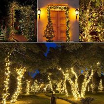 Choyclit - Lumières solaires de jardin extérieur, Lumières solaires extérieures étanches Guirlandes lumineuses solaires pour arbres de jardin Cour