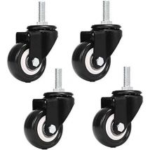 M8x25mm 4 pièces de support de charge 240 kg chariot roulette tournante pu meubles poudre remplacement (sans roulettes de frein) - Choyclit