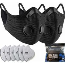 Masque anti-poussière pour menuiserie Construction Tondre Ponçage Jardinage Nettoyage Peinture Sciage et meulage,2 masques + 8 cartouches filtrantes
