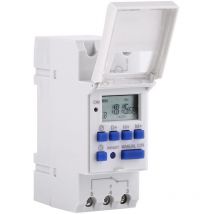 Minuteur numérique lcd, ac 220V Minuterie Montée sur Rail, 16 Groupes de Commutation lcd Interrupteur horaire programmable hebdomadaire Relais