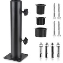 Choyclit - Pied Parasol, Tube de Parasol, Support Parasol Metal Réglable avec 3 Anneaux de Réduction en pvc (32/38/48mm), Tube pour Pied de Parasol