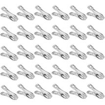 CHOYCLIT Pinces à Linge Acier Inoxydable-30 pièces Durable Serviette Clips,Pince a Linge,pour vêtements Chaussette Alimentaire étanchéité Photos(5