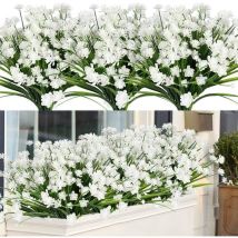 Plante fleurie artificielle Plantes et fleurs artificielles d'extérieur résistantes aux uv Blanc 8PCS - Choyclit