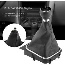 Pommeau de Levier de Vitesse 5 Vitesses Kit de démarrage de guêtre de Levier de Vitesse de Voiture pour Golf 6 MK5 MK6 2005-2014 - Choyclit