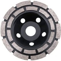 Pour une meuleuse,Disque Diamant, Diamant à Meuler Béton 125 x 22,2 mm Double Rangée, Meule Diamantée Universelle pour Poncer Béton, Pierre, Granit