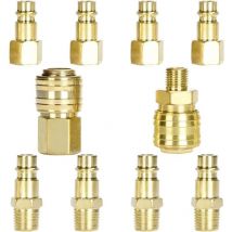 Choyclit - Raccord Pneumatique Raccord d'air comprimé 1/4 npt Raccord d'air 1/4 pouce raccord rapide mamelon de prise d'air comprimé