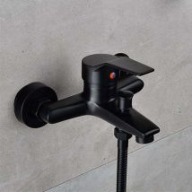 CHOYCLIT Robinet mitigeur de douche en laiton pour salle de bain eau froide et chaude, noir mat