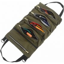 Choyclit - Sac à Outils avec 5 Poches Zippées, Sac à Outils Portable en Toile, Outil Roll Auto Organizer Tool pour Electricien Plombier ou Mécanicien