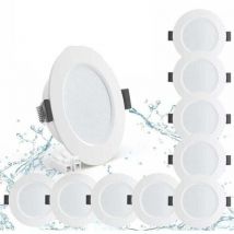Choyclit - Spot encastrable de salle de bain, Lot de 10 Spots led Encastrable 5W IP44 98mm, Blanc Neutre 4000K Éclairage encastré 450lm, Spots de