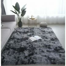 Choyclit - Tapis de Salon Shaggy 160 x 230cm en Peluche Gris Foncé Fibre de Polypropylène Souple Tapis Antidérapante