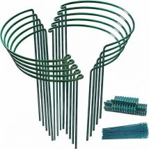 Choyclit - Tuteur pour végétaux 10x Tuteurs Pour Plantes, Piquets Verts Demi-Ronds Support Plantes Plante,Aidez Vos à Pousser - Anneau de Plante