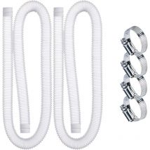 Tuyaux de remplacement pour piscine, tuyaux de remplacement pour pompe de filtre de piscine de 1,25 pouces de diamètre (2 pcs), pe anti torsion de