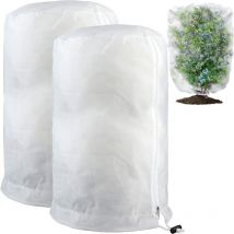 Voile Hivernage Plante,2 pièces 140 x 200 cm Housse Hivernage Plante,Housse Hivernage Plante avec Cordon de Serrage et Zipper,Housse de Protection