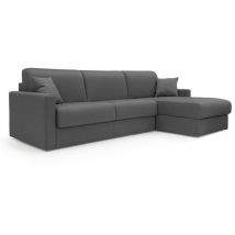 Divani.store - Chris 5-Sitzer-Ecksofa aus wasserfestem Stoff T13 268 cm links (mat. 120x197) anthrazit