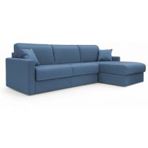 Chris Canapé d'angle 5 places en tissu imperméable 248 cm Gauche Bleu