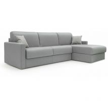 Divani.store - Chris Canapé d'angle 5 places en tissu imperméable 288 cm Droit Gris