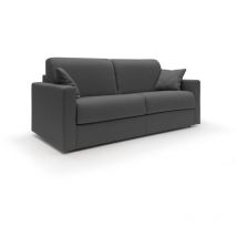 Divani.store - Chris Schlafsofa mit 18 cm hoher Matratze Stoff T13 186 cm (mat. 140x197) anthrazit - antracite
