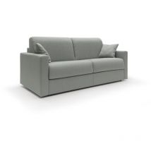 Divani.store - Chris Schlafsofa mit 18 cm hoher Matratze Stoff T13 186 cm (mat. 140x197) grau - grigio