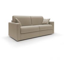 Divani.store - Chris Canapé lit convertible en tissu imperméable T13 166 cm (mat. 120x197) beige