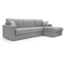 Divani.store - Chris Sofá esquinero de 5 plazas en tejido impermeable 288 cm Derecho (mat. 160x197) Gris