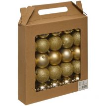 Fééric Lights Weihnachtsbaumkugeln Set – 25 Stück – Ø 6 cm – Glänzend, Glitzernd, Matt – Recyceltes Polystyrol – Ökologisch