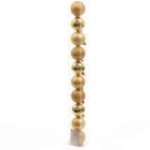 Centrale Brico - Bruchfeste Weihnachtskugeln Light Gold ø 6 cm aus Kunststoff - 10er Set
