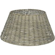 Weihnachtsbaum-Sockelabdeckung aus Weidenholz, graue Farbe, H 28 x ø 70 cm