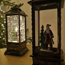Snowtime - Santa Christmas Lantern Water Filled Glitter Snow Globe led Decoration
