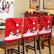 Christmas Chair Cover,Universal Chair Cover,Christmas Chair Back Covers,Santa Hat Shape Christmas Chair(6pcs)